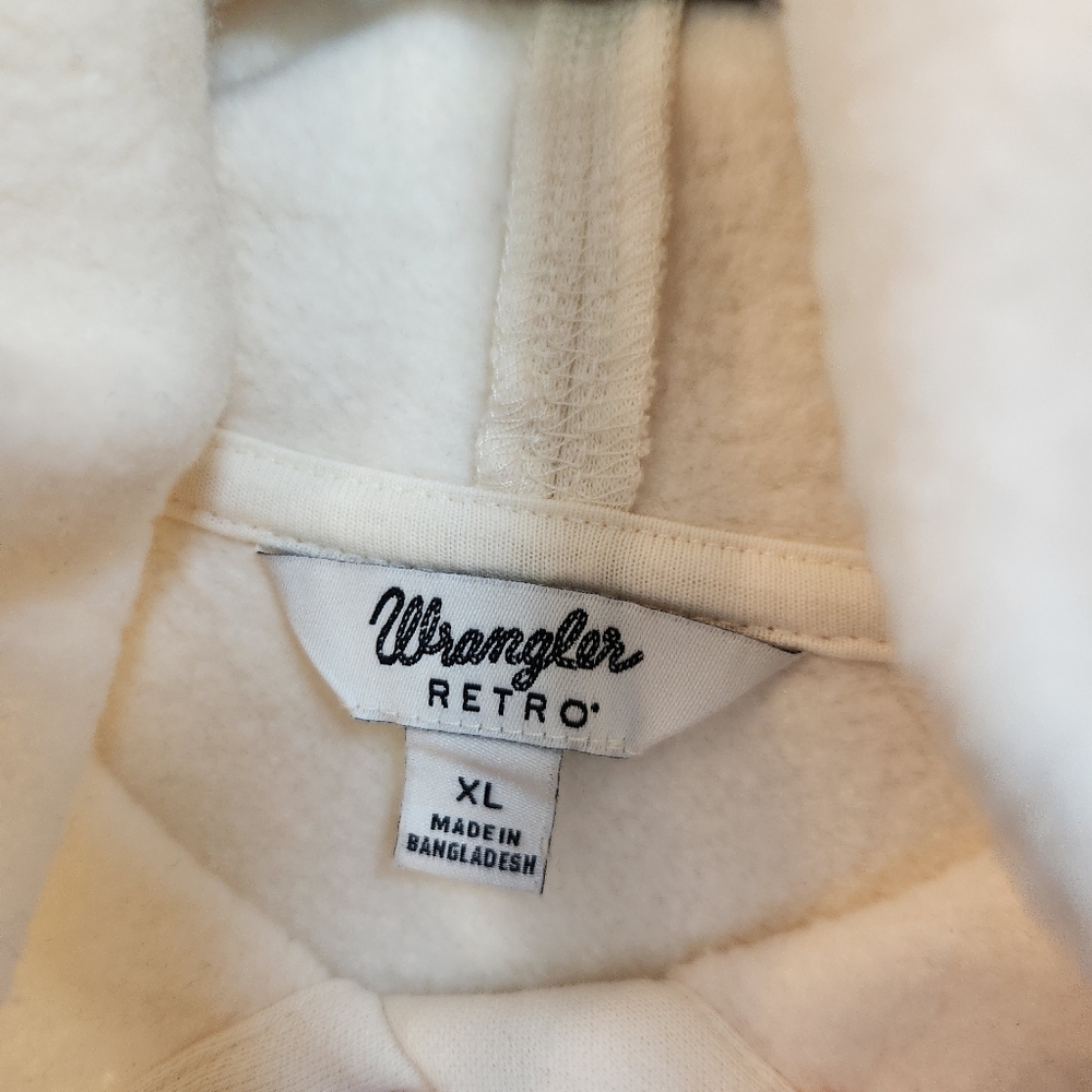 NWT Wrangler Cream Hoodie with Bold Logo, Size XL - Picture 5 of 7